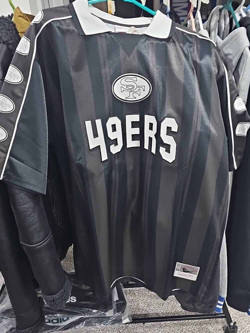 Neighborhood Black & White 49ERS Short-Sleeve Jersey Shirt Jacket